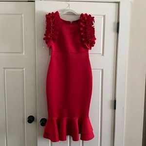Red ruffle dress
